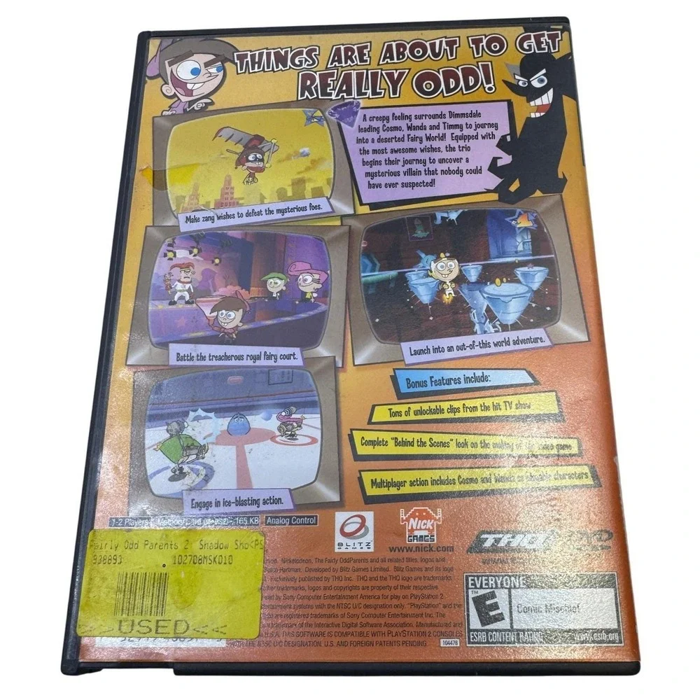 The Fairly OddParents Shadow Showdown Sony PlayStation 2 PS2 Game Case & Manual